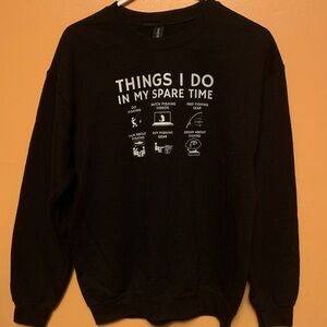 Gildan Black Graphic Crewneck Sweater